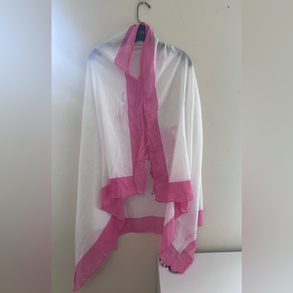 Ralph Lauren Accessories - Ralph Lauren Pink and White Scarf